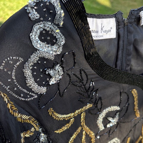 Laurence Kazar Black Sequin with Gold and Silver Embroidery - Picture 14 of 15